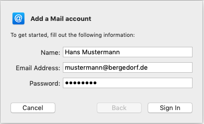 Tragen Sie ihren Namen und ihre E-Mail-Adresse ein