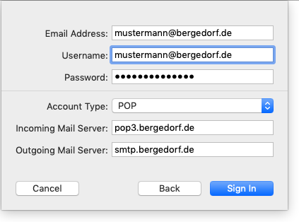 Tragen genauere Informationen ein