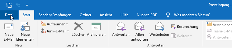 File Menü auswählen
